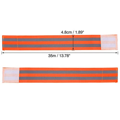 X AUTOHAUX 4pcs Reflective Bands for Arm High Visibility Night Cycling Riding Reflector Tape Straps Bracelet - color: Orange