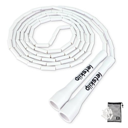 Classic Beaded Jump Rope, Adjustable Tangle-Free Set - color: White