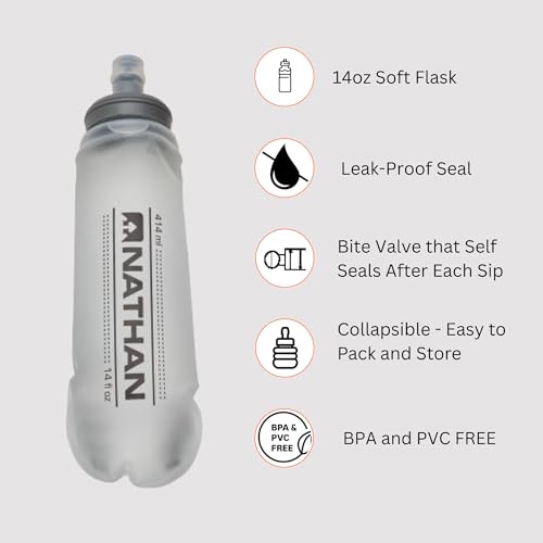 Nathan Pinnacle Featherlite 1.5L Hydration Vest for Running – Ultra-Lightweight, Compression-Fit with Hydrapak Soft Flask - size: XX-Large, style: Charcoal/Reflective Silver