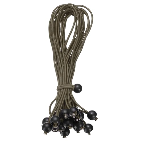 uxcell 12" Balls Bungee Cords, 30 Pcs Bungee Cords with Balls Elastic Tarp Tie Downs for Tents, Camping, Tarp, Posters, Expander Loops, Tarpaulin Holders, Tarpaulin Rubber (Khaki/Black) - color: Khaki/Black, size: 12inch