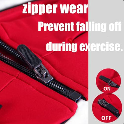 AnsrJ Slim Running Belt,Pockets with Zippers,Waist Pack for Phone Holder. - color: Blue, size: Medium