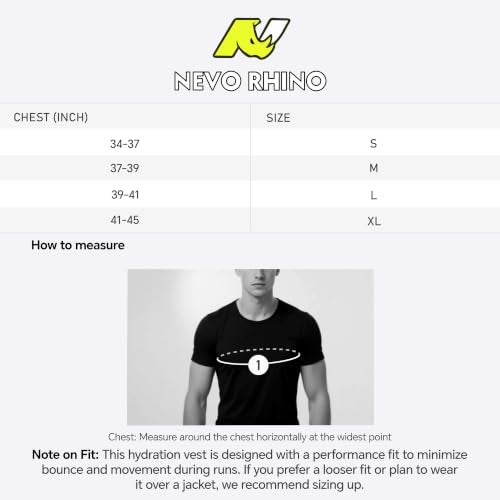 N NEVO RHINO Running Vest, Hyration Vest with 2 Pcs 500ML Soft Flasks - color: Black, size: Small