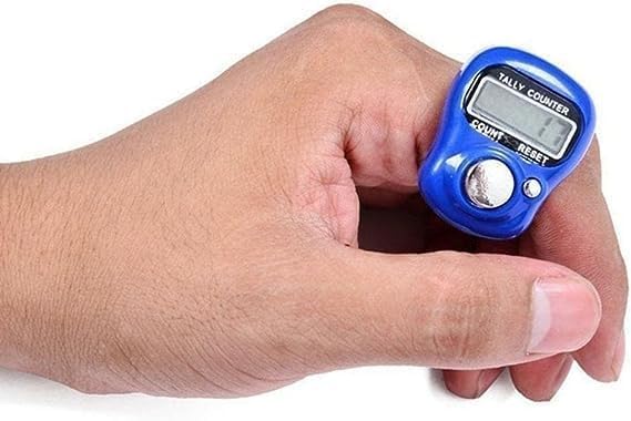 Blue 5 Digit LED Digital Row Counter, Display Counter Clicker,Handheld Number Click Counter,Electronic Finger Counter Hand Tally Counter with Ring for Golf,Track and Field Lap Accessories, Sports