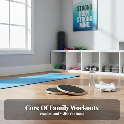 Menolana Ab Twister Board Twist Disc Core Strength Toning Disc Wooden Balance Twist Board Waist Twisting Disk for Aerobic Exercise Gym