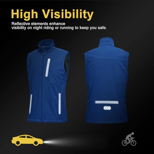 33,000ft Men's Windproof Lightweight Golf Vest Outerwear Sleeveless Jacket - color: Azure, size: 4X-Large