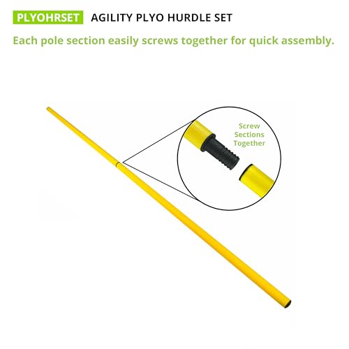 Champion Sports Agility Training Pole & Hurdle Sets – Speed, Footwork & Coordination Drills, Indoor/Outdoor PVC Poles - style: Agility Pole Hurdle Set