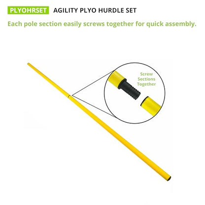 Champion Sports Agility Training Pole & Hurdle Sets – Speed, Footwork & Coordination Drills, Indoor/Outdoor PVC Poles - style: Agility Pole Hurdle Set