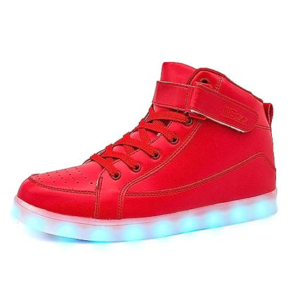 IGxx LED Light Up Shoes for Kids Boys Girls Sparkly Sneakers - color: Red, size: 8.5 Toddler