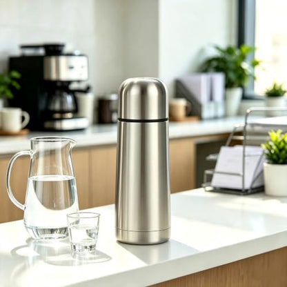 Small water bottle Mini Vacuum Insulated Stainless Steel Water Bottle Flask Metal Bottle for Hot and Cold Drinks 12Oz/350ml(Silver) - size: 12 Ounces