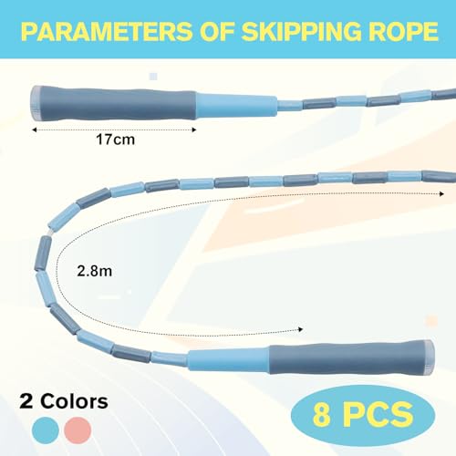 8 Pack Beaded Jump Rope for Kids