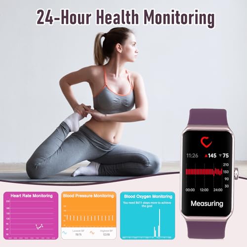 Fitness Tracker with 24/7 Heart Rate,Blood Pressure Sleep Tracking,104 Sports Modes Calories Smart Watch,IP68 Waterproof Step Counter Activity Trackers Pedometer for Android&iPhone Women Men Bordeaux