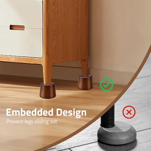 Bed Risers, 3 Inch Wooden Furniture Risers 4 Pack - size: 3 inch