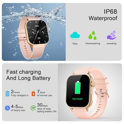 Smart Watch for Women with Bluetooth Call, 1.85" AMOLED HD Fitness Watch