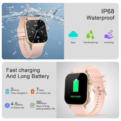 Smart Watch for Women with Bluetooth Call, 1.85" AMOLED HD Fitness Watch