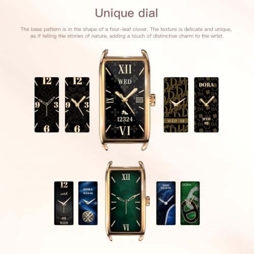 Elegant Smart Watch for Women AMOLED Fitness Tracker with Leather Band - color: Midnight Black Velvet