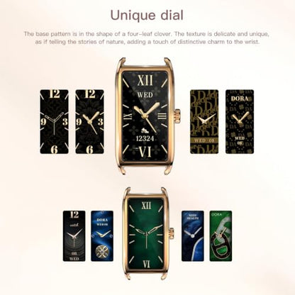 Elegant Smart Watch for Women AMOLED Fitness Tracker with Leather Band - color: Midnight Black Velvet