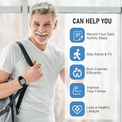 3D Pedometer for Walking, Step Counter for Walking with Steps/Time Modes