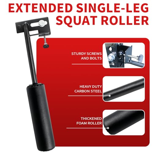 AHTAPFON Nordic Leg Roller for Rack Mounted,Bulgarian Split Squat Accessories,Nordic Hamstring Curl Attachment,Home Gym Equipment for uprights ranging from 2" to 4" wide - size: 0.7″-18mm Hole