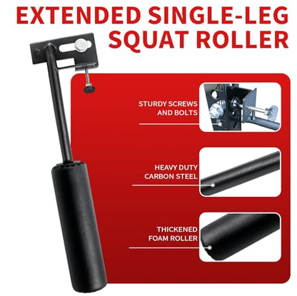 AHTAPFON Nordic Leg Roller for Rack Mounted,Bulgarian Split Squat Accessories,Nordic Hamstring Curl Attachment,Home Gym Equipment for uprights ranging from 2" to 4" wide - size: 0.7″-18mm Hole