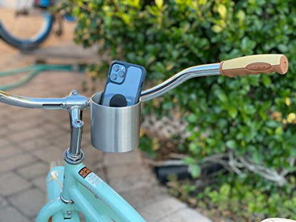 Kroozie Stealth Bike Cup Holder, Stainless Steel - color: Classic Stainless