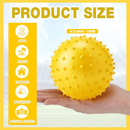 Jerify Knobby Balls Spiky Sensory Bouncy Balls Bulk - color: Yellow