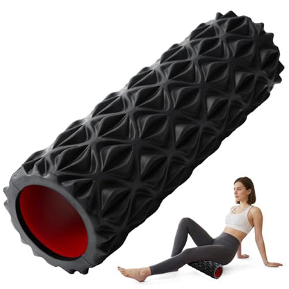 Foam Roller for Deep Tissue Massager High Density Massage Roller - color: Black