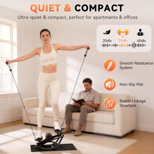 Rock Stepper - Steppers for Exercise at Home, Portable Stepper Side to Side with Digital Display & Resistance Bands, 330 LBS Capacity Full Body Workout Low-Impact Knee-Friendly 3D Stair Stepper - color: Black- A