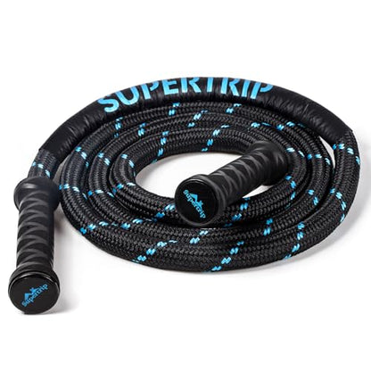 Supertrip Upgraded Weighted Jump Rope for Fitness Men Women Second Generation 360 Rotating Handles, 3.21LBS 3.38LBS 3.41LBS Polyester Heavy Skipping Rope for Exercise Workout Equipment - size: 9.2 ft-3.21 lb