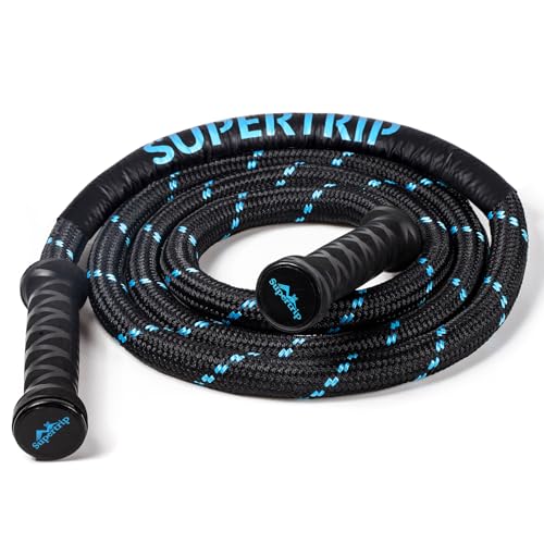 Supertrip Upgraded Weighted Jump Rope for Fitness Men Women Second Generation 360 Rotating Handles, 3.21LBS 3.38LBS 3.41LBS Polyester Heavy Skipping Rope for Exercise Workout Equipment - size: 10.5 ft-3.41 lb