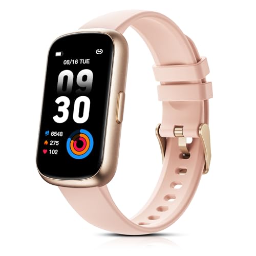 Fitness Tracker for Women Men, Smart Watch Band with 24/7 Heart Rate Blood Oxygen Sleep Monitor, Calories Step Tracker Pedometer 3ATM Waterproof Activity Tracker for Android iOS, Pink - color: Pink