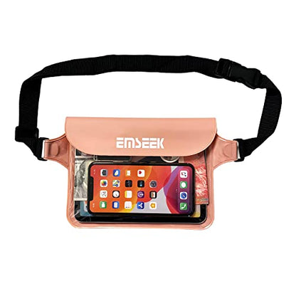 Waterproof Waist Pouch Dry Belt Bag Fanny Pack For Swim Surf Snorkel - color: Pink