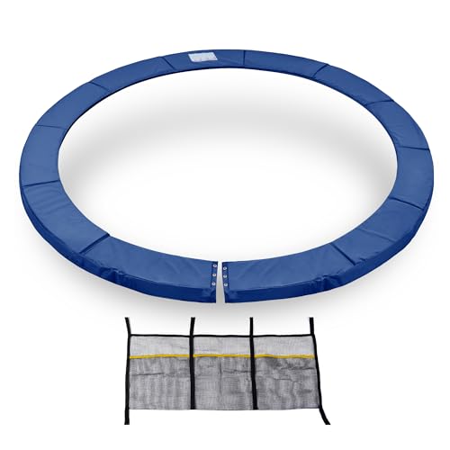 Exacme Round Trampoline Spring Cover, 0.8 in Thick Replacement Safety Pad - color: Dark Blue, size: 16 Foot