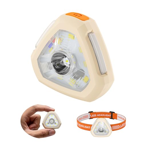 Led Clip on Light Mini Pocket Flashlight Rechargeable Type C Dog Lights Survival Hiking Gear Bike Camping Outdoor Lights for Runners GUYUCOM Hard Hat Light Walker Accessories for Running Vest, 6 Modes - size: Triangular