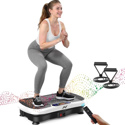 AXV Vibration Plate Exercise Machine Fitness Platform Body Vibrating Board - color: BT.PRO.WHITE