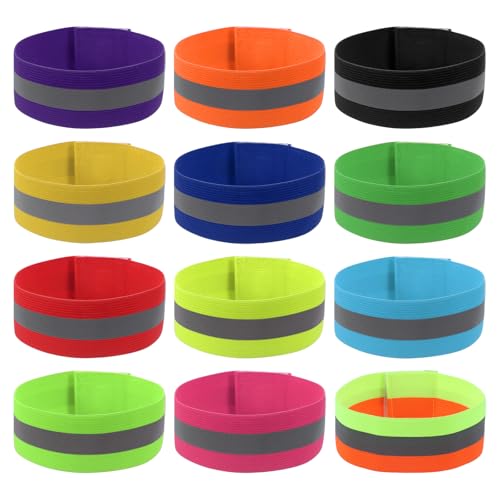 PATIKIL 24pcs Reflective High Visibility Reflector Bands Multicolor