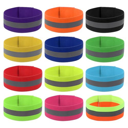 PATIKIL 24pcs Reflective High Visibility Reflector Bands Multicolor