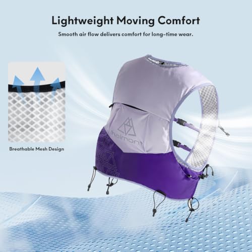 Haimont 8L Trail Running Hydration Vest with Soft Flasks - color: Purple, size: Large