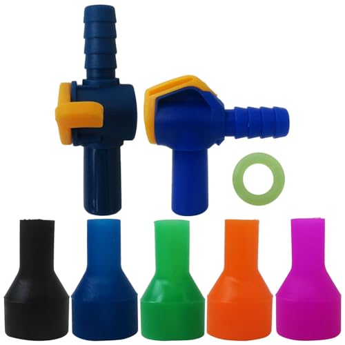 New 5 PCS Bite Valve Replacement, Mouthpiece Replacement Bite Valve with 2 Straight & Angled Hose Connector for Hydration Bladder and Backpack Water Reservoir Supplies by New