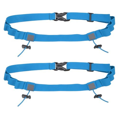 Bib Belt, Race Belt Triathlon Running Number Holder Elastic Comfortable with 6 Gel Loops, Sport Race Bib Holder 2Pcs, Sky Blue for Runners/Marathon/Cycling - color: Sky Blue