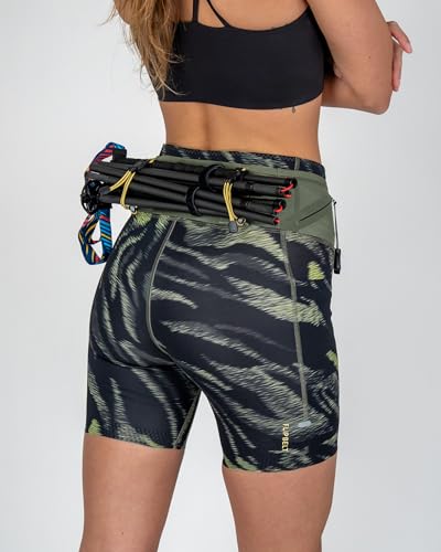 FlipBelt Women's Trail Run Compression Shorts - color: Pinnacle Black, size: Small
