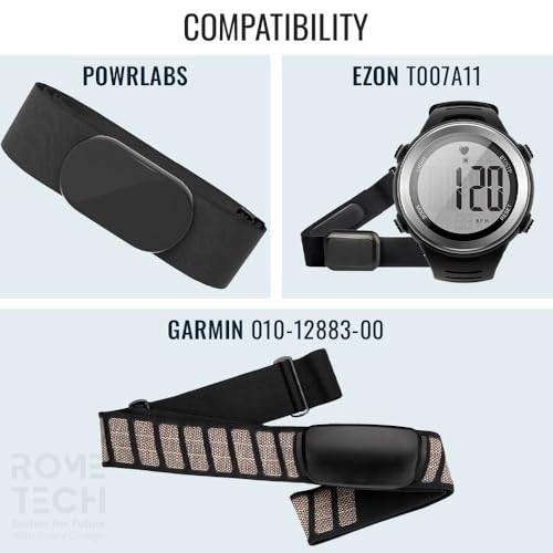 Rome Tech CR2032 Battery Replacement Compatible with 010-12883-00, EZON T007A11, Powrlabs Heart Rate Monitor Chest Strap