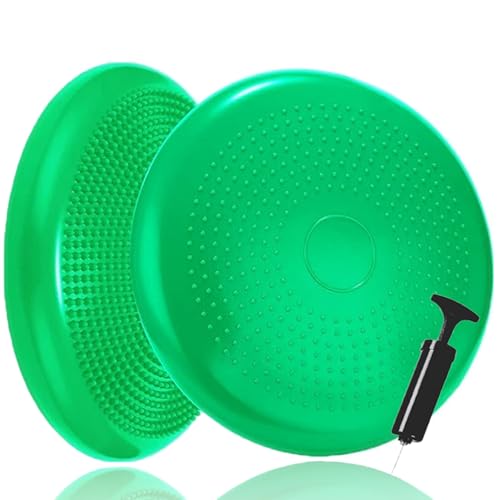 Wobble Cushion Core Balance Disc, Adults Air Wobble Board Balance Ball, Balance Board Seat for Kids, Flexible Seating for All Age Balance Pad - color: Green