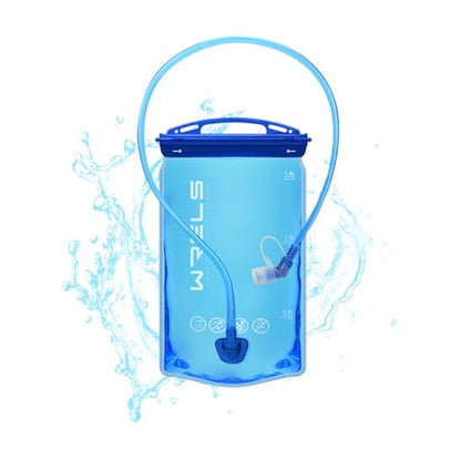 WRELS Hydration Bladder,1L/1.5L/2L/3L Water Bladder for Hydration Pack,BPA-Free Leakproof Water Reservoir for Hiking Running Camping Cycling - size: 1.5L—Blue