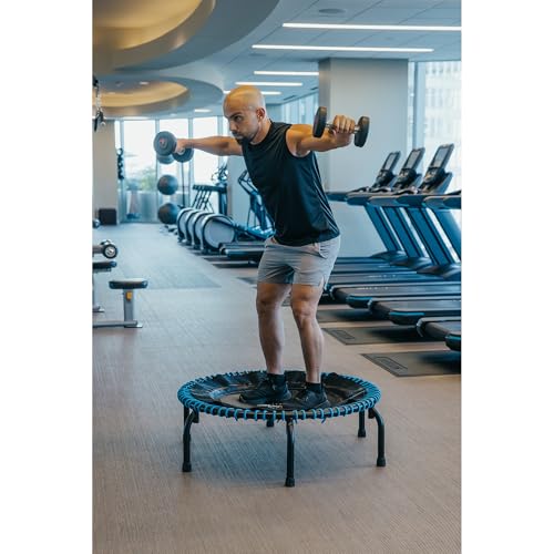JumpSport 550 Workout Rebounder for Adults, 44" | PRO CE | Mini Exercise Fitness Trampoline Jumper with Cables | Black - color: Blue, style: Model 230