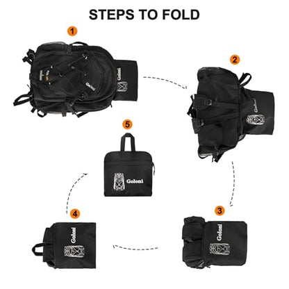 Goloni 45L Foldable Hiking Daypack, Lightweight Water‑Resistant Backpack - color: Black