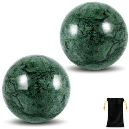 Learay 2Pcs Baoding Balls, Boading Balls for Hand Therapy, Green, 1.57 inch - color: Green/1.57 Inch