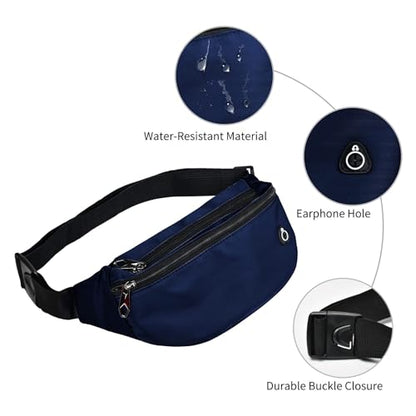 Fanny Packs for Men and Women Water-Repellent Sports Waist Pack Bag - color: 1pack-Ball Pattern Blue
