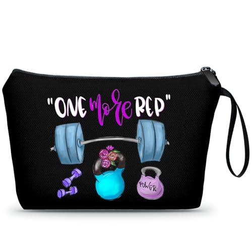 Workout Gym Exercise Gifts for Fitness Lovers Women Black Makeup Bag - color: fitness53-black