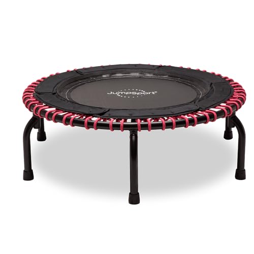 JumpSport 550 Workout Rebounder for Adults, 44" | PRO CE | Mini Exercise Fitness Trampoline Jumper with Cables | Black - color: Pink, style: Model 250
