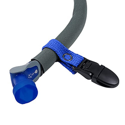 Hydration Pack Drink Tube Lanyard Clip - color: Blue